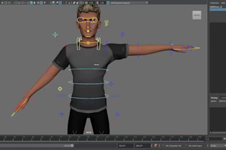build 3d character for wonder dynamic, blender rigging
