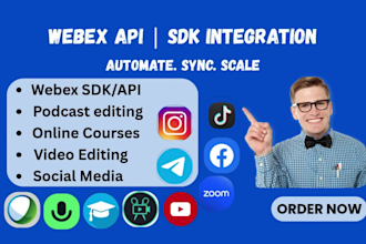 webex API sdk integration edit podcast online courses video social media manager