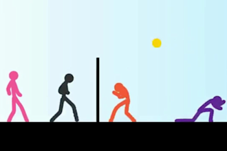 create custom stickman, stickmen, stick figures illustration or animation