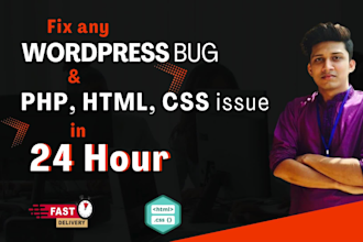 fix wordpress bug PHP HTML CSS responsive issues in 24 hours