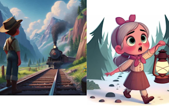 do disney pixar style illustration with ai midjourney for childrens book