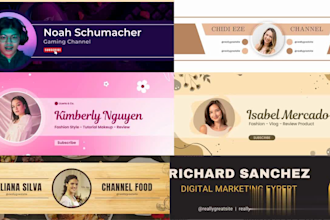 make yt ,fb thumbnail and fb ,yt cover ,yt banner