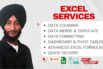 clean, organize, merge, format and visualize excel and CSV data