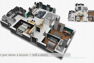 create 3d floor plan, interior, exterior and product