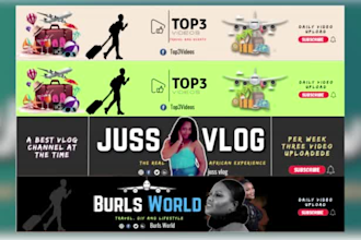 design a professional youtube banner for your channel