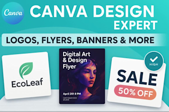 canva graphics design, logo design creation, canva digital art flyer, banner
