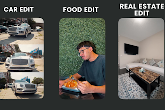 create cinematic edits for car, food, or real estate videos