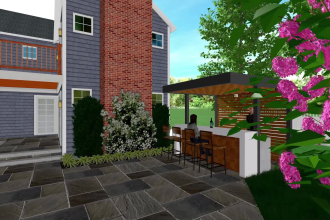 do landscape design and visualization 3d deck, pool patio backyard