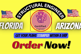review stamp as licensed civil and structural engineer in florida and arizona