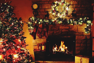 create christmas fireplace relaxing meditation music video