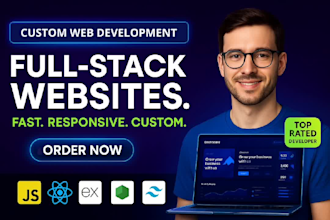 build a custom full stack website using react, node, and mongodb