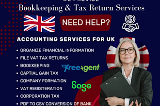handle all your UK tax activities and bookkeeping for individual or company