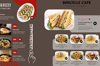 create a digital food menu for your cafe and restaurant