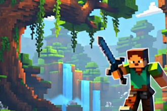 create high quality 3d minecraft animation short, reels youtube video in blender