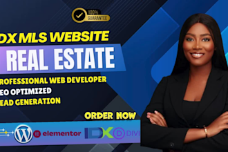 design wordpress real estate agent idx mls or real eatate website landing page