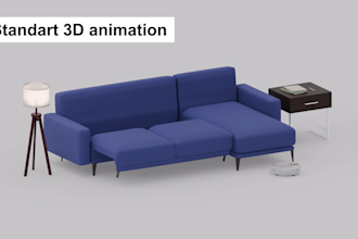 product animation 3d of furniture bed sofa video