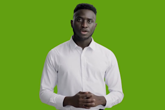 create your green presenter  spokesperson video with green screen background