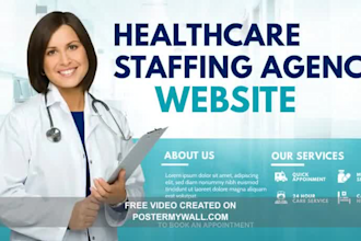design homecare website healthcare staffing agency website, medical website logo