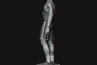 do 3d printing model 3d sculpting miniature 3d action figure sculpture in zbrush