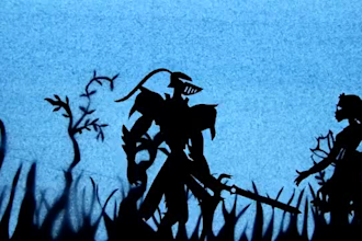 create black and white shadow style lineart stencil silhouete animated animation