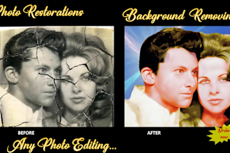 scratch removal, restore, edit and colorize your old photos in professionally