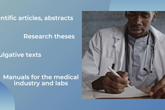 translate scientific or medical texts, english to italian and vice versa