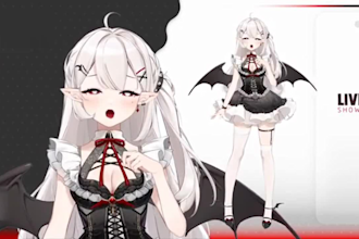 draw live 2d vtuber model, live 2d rigging, vtuber model, vtuber commission