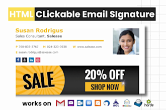 create html email signature, clickable html email signature