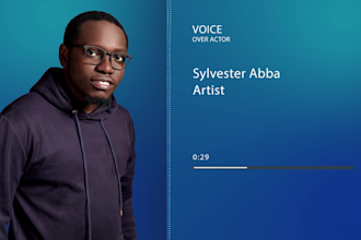record a professional english or african accent voice over