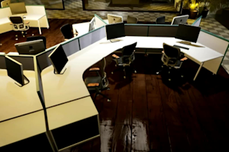 complete 3d office interior designing setup