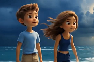 ai animation, african folktales, bedtime story, kids animation in 3d pixar style