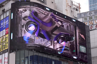 do stunning 3d billboard animation, 3d anamorphic animation, billboard design