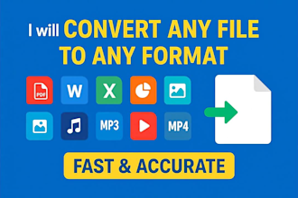 do file conversion, convert PDF to word, excel, jpg, png, and any document