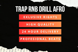 make custom trap beat, rnb beat, drill beat, afrobeat
