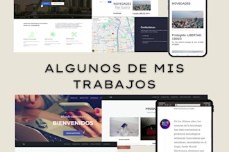 diseño o rediseño de sitios web personalizados con wordpress