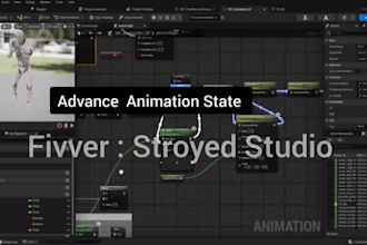 unreal engine 5 advance blueprint code with custom logics  animation