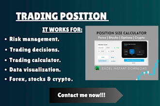 provide a trading position size calculator in excel with a pivot table dashboard