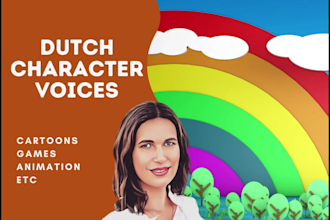 be the dutch character voice for your cartoon or videogame