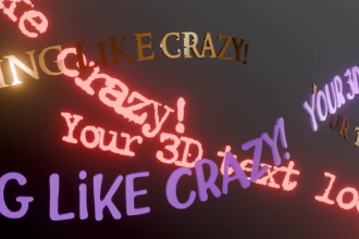 animate your 3d text in a seamless loop