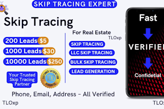 do skip tracing for real estate business using tlo