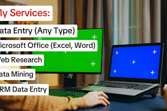 do excel data entry, CRM data entry and web research