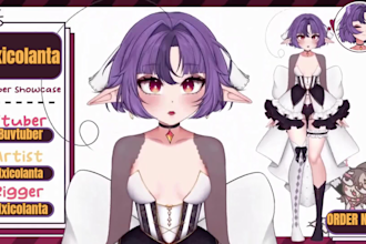 create live 2d vtuber character, vtuber rigging, anime art, vtuber design, vtube