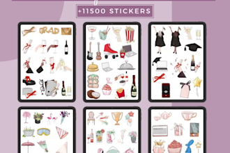 design digital sticker mega bundle more than 11,500 stickers and goodnotes files