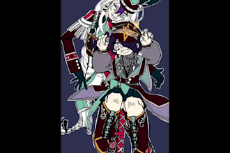draw stunning stylized animestyle character illustrations