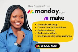 setup monday com made com make automations monday crm API integration monday