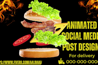 create animated social media post, product ads, gif banner and flyers in 60 min