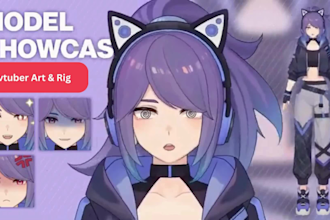 design and rig quality 2d vtuber model, live2d model, 2d vtuber