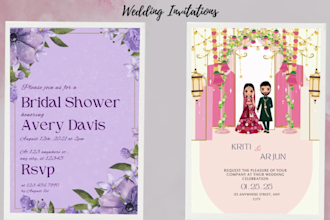 design stunning invitation, birthday cards and greeting cards