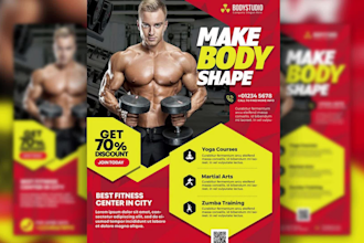 design urgent beauty, fitness, gym, motion, restaurant flyer
