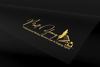 do notary public signature signing stamp lettering logo design